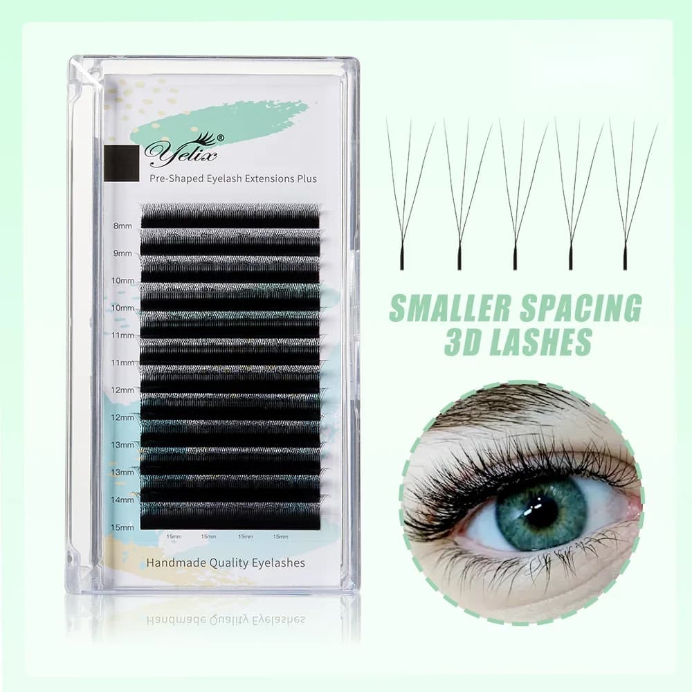 Mi giả nối dạng quạt Volume W 3D hẹp làm sẵn