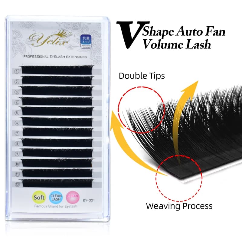 Nối mi cao cấp hình chữ V tự bung xòe
