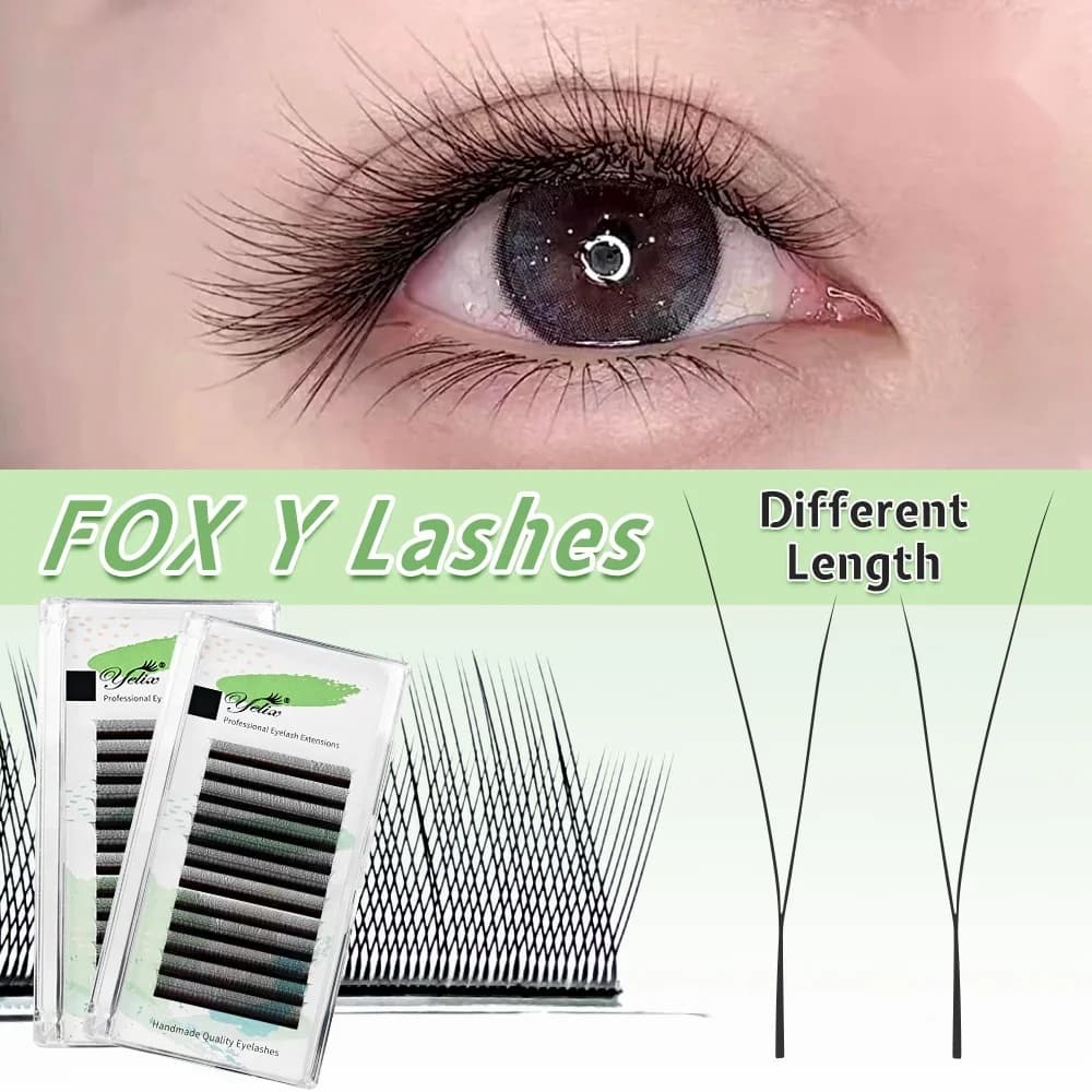 Lông mi giả Fox Y Shape B/C Curl Fan Sẵn Mix 8-13mm