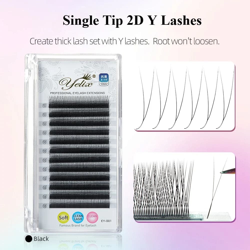 Nối Mi Sợi Đơn 2D Hình Chữ Y Đan Tay