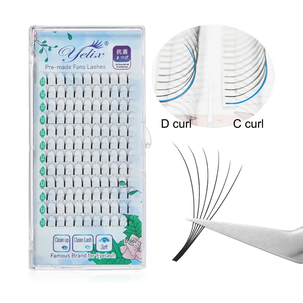 Nối mi Volume Fan có sẵn, 12 hàng, 2D-6D